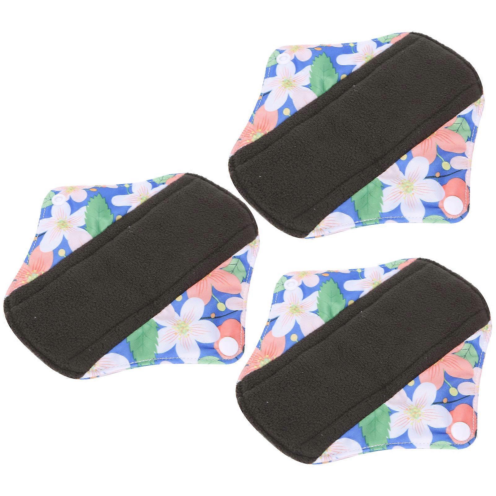 3pcs Cloth Sanitary Towels Washable Reusable Sanitary Towels Pads Menstrual Absorbent PadsN46