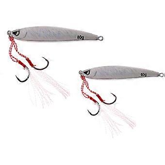 2 stk fiske lokke bly fisk metall jigging crankbaits agn 60g 80g