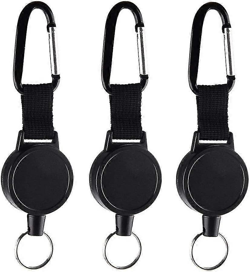 3 Pieces Retractable Key Ring Heavy Duty Retractable Keyring Expandable Keyring With Spring Hook And Wire Rope For Keys Id Card