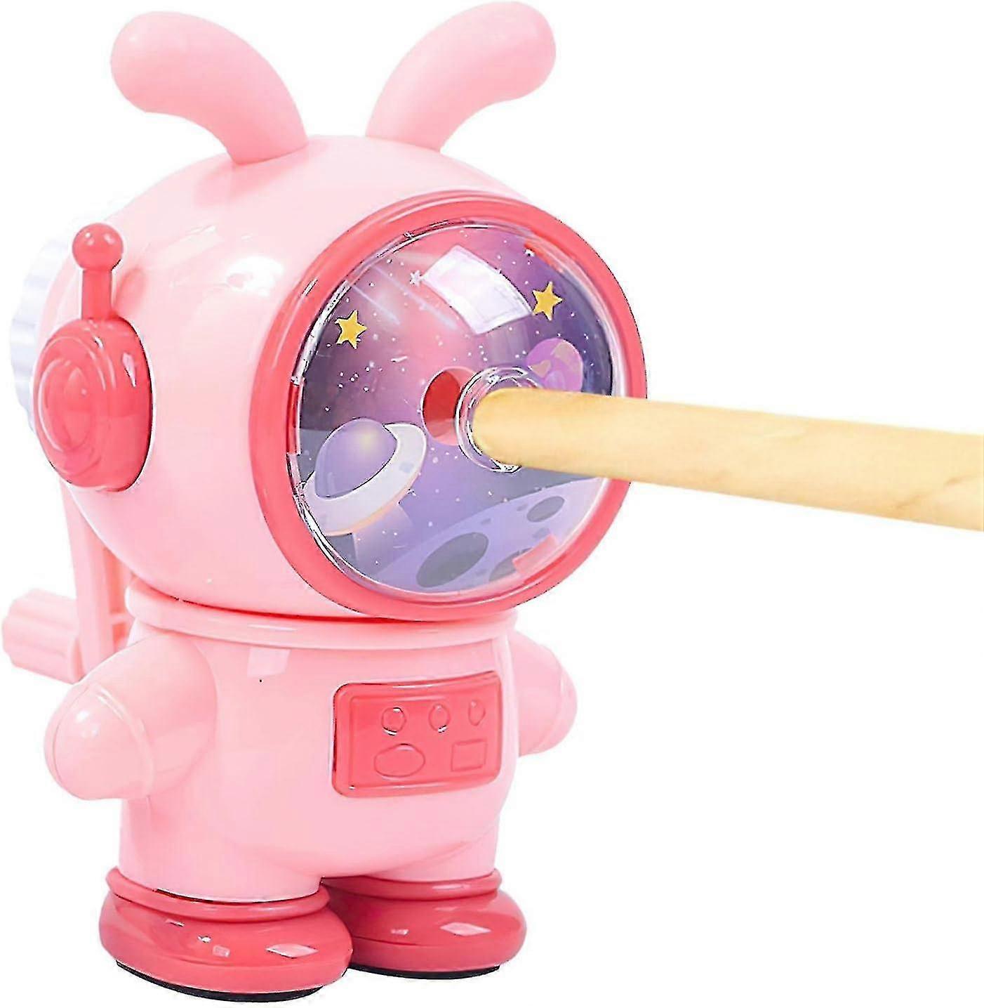 Pencil Sharpeners, 3 Gears Adjustable Colored Pencil Sharpener, Space Rabbit Shape High Capacity Shavings Tray, Manual Pencil Sharpener