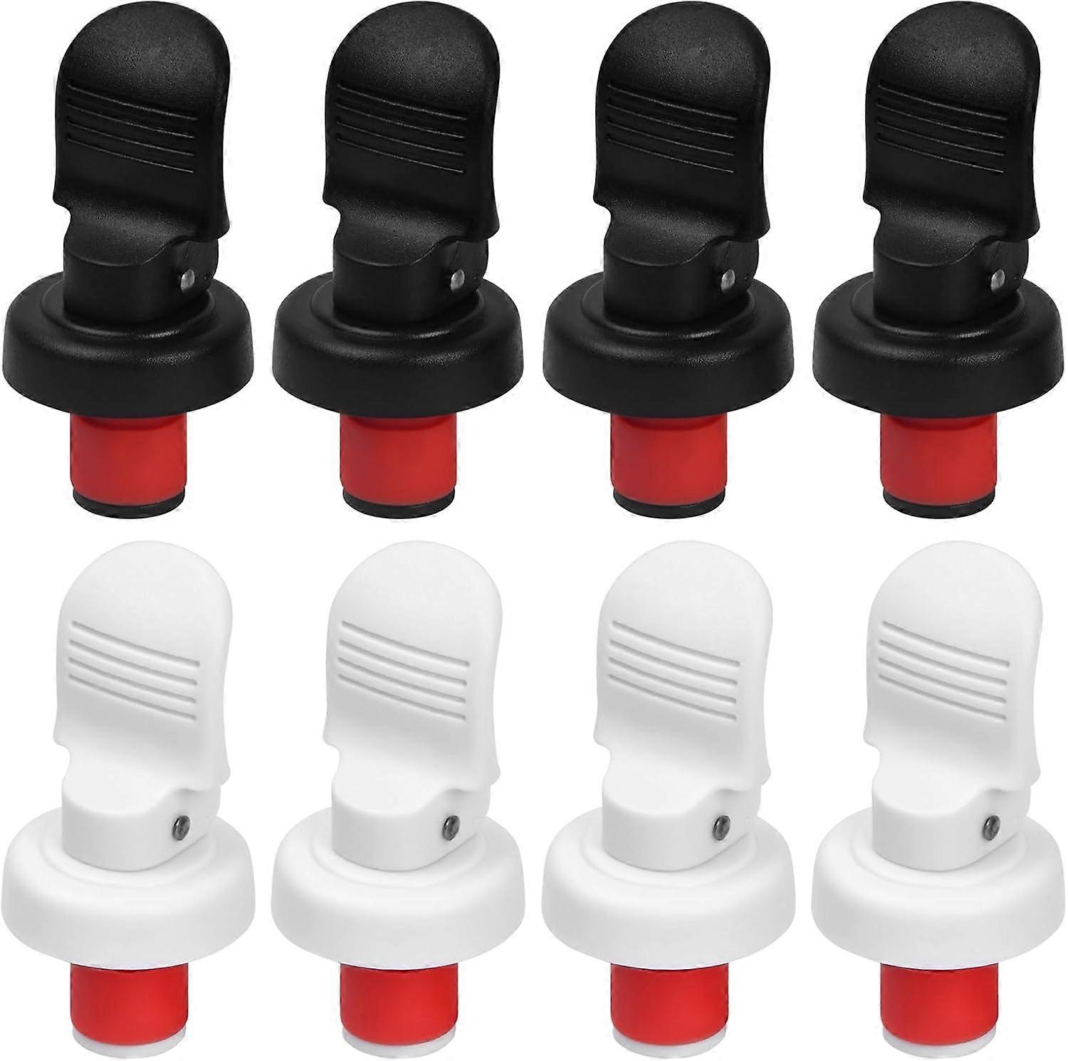 10 Pcs Bottle Stopper with Lever, Leakproof Reusable Wine Stoppers, Universal Wine Bottle Stopper for Wine and Beer Drinks(White, Black)