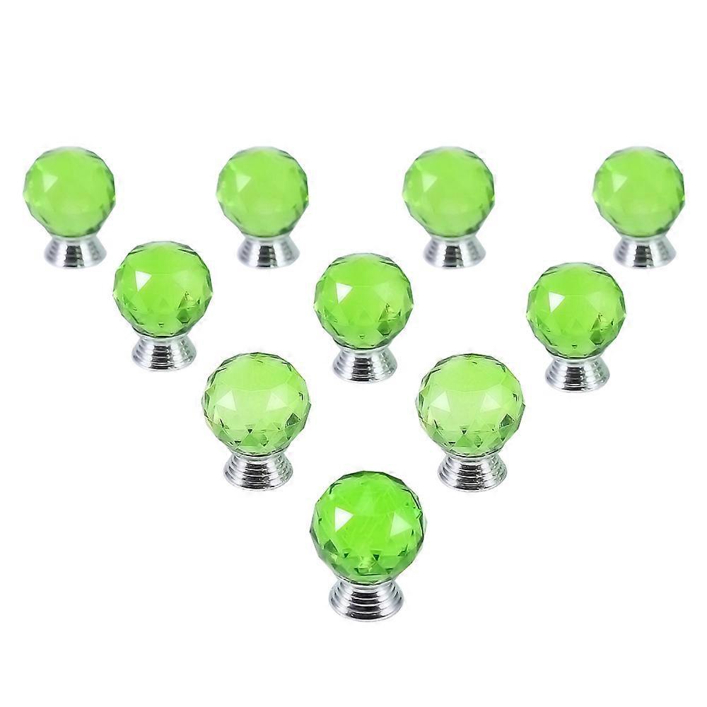 33mm Round Diamond Crystal Glass Door Drawer Cabinet Wardrobe Pull Handle Knobs Green