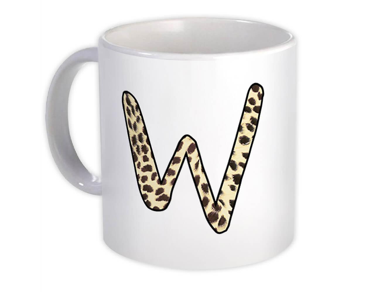 Geschenkbecher: Monogramm Buchstabe W Gepard