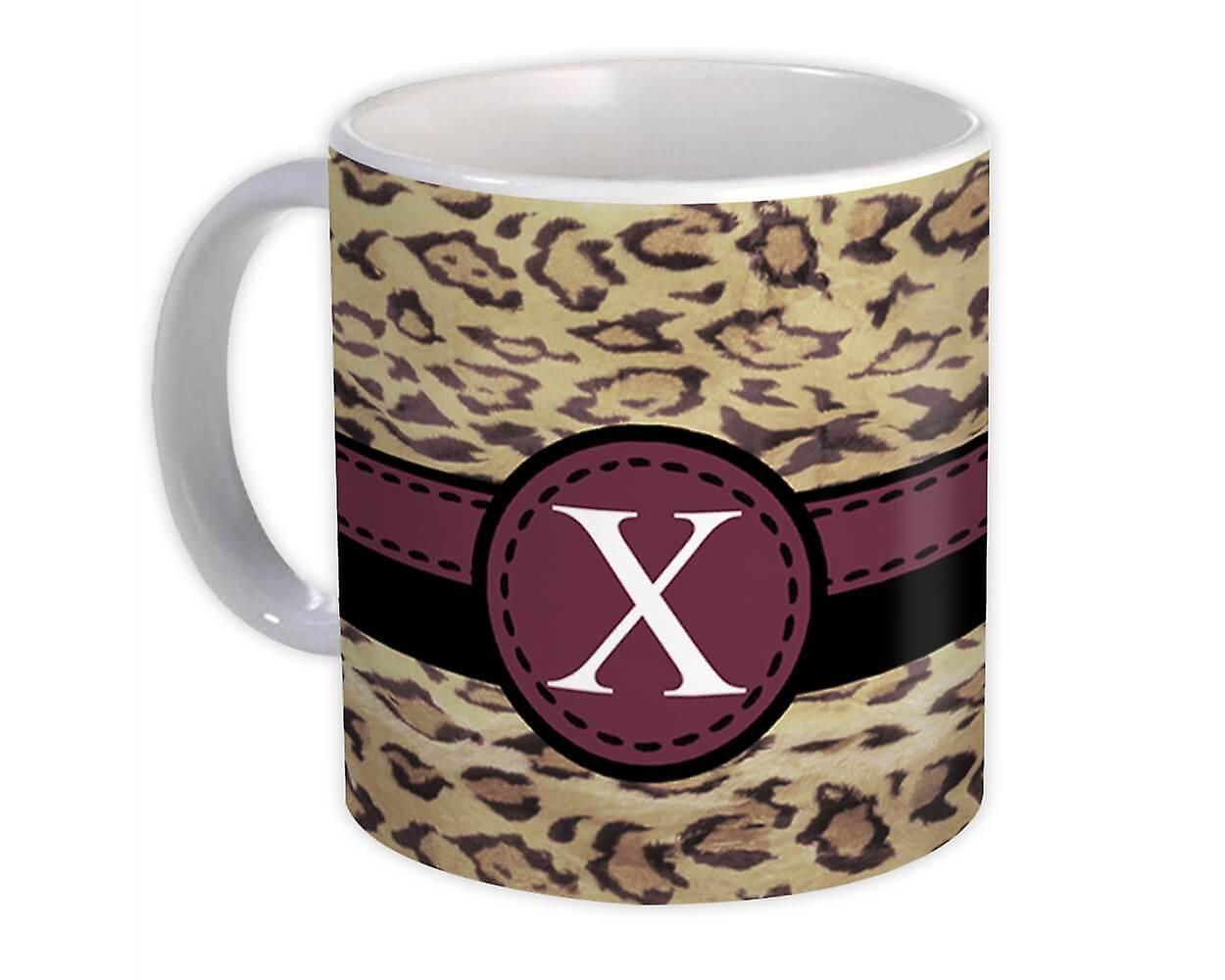 Gift Mug: Monogram Letter X Cheetah