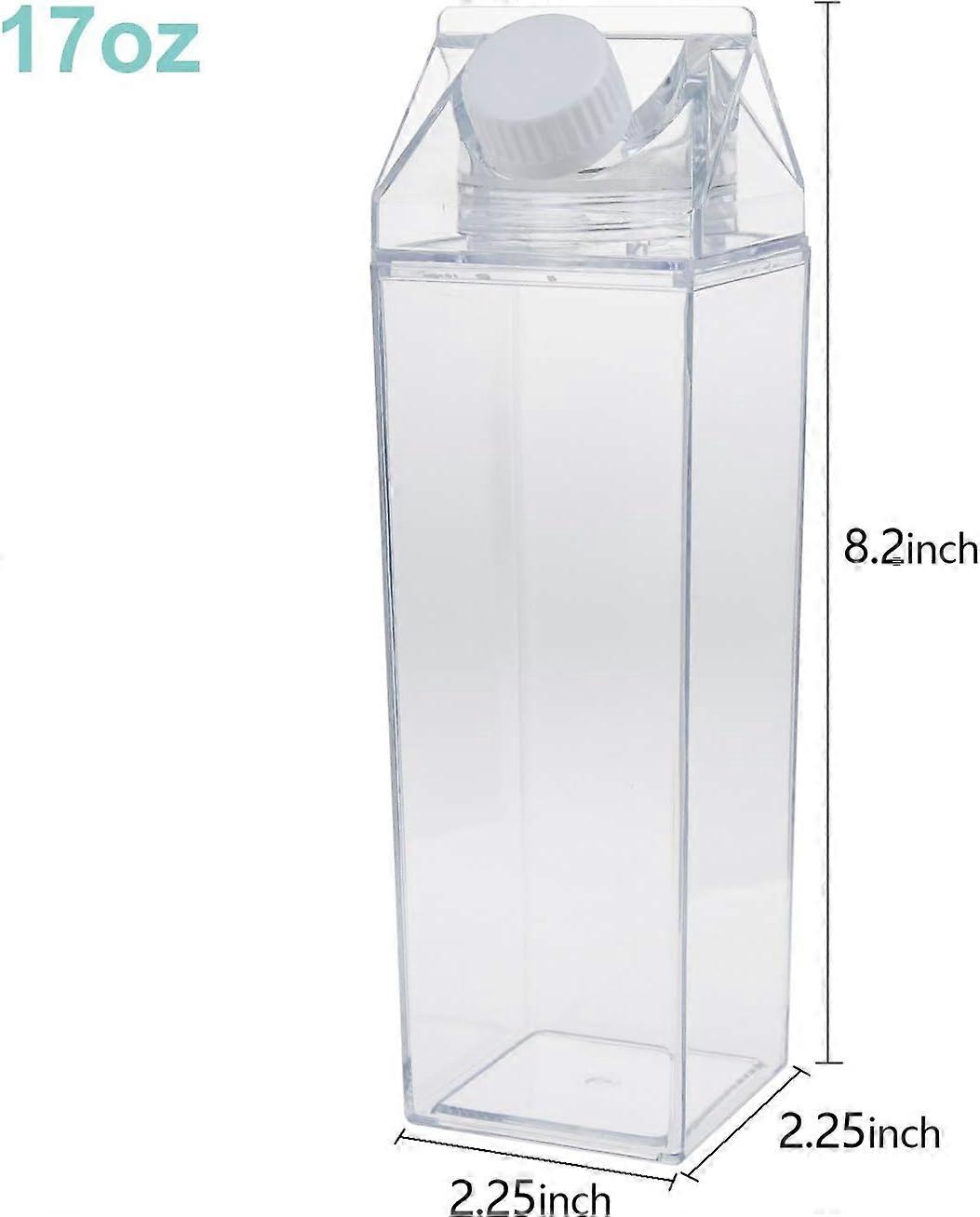 4-Pack Plastic Melkpak Sapflessen - 17Oz Clear Portable