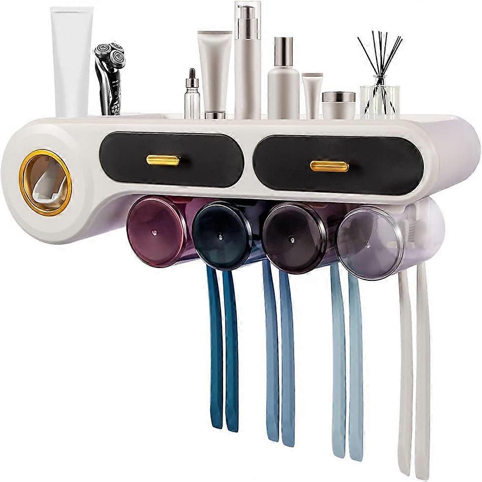 Toothbrush Holder - Multi-Function Holders with Automatic Toothpaste Dispenser