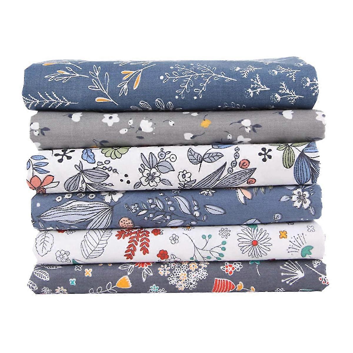 6pcs Fabric Bundle Patchwork,sewing Patchwork Beautiful Pattern Cloths For Diy Scrapbooking (gray)