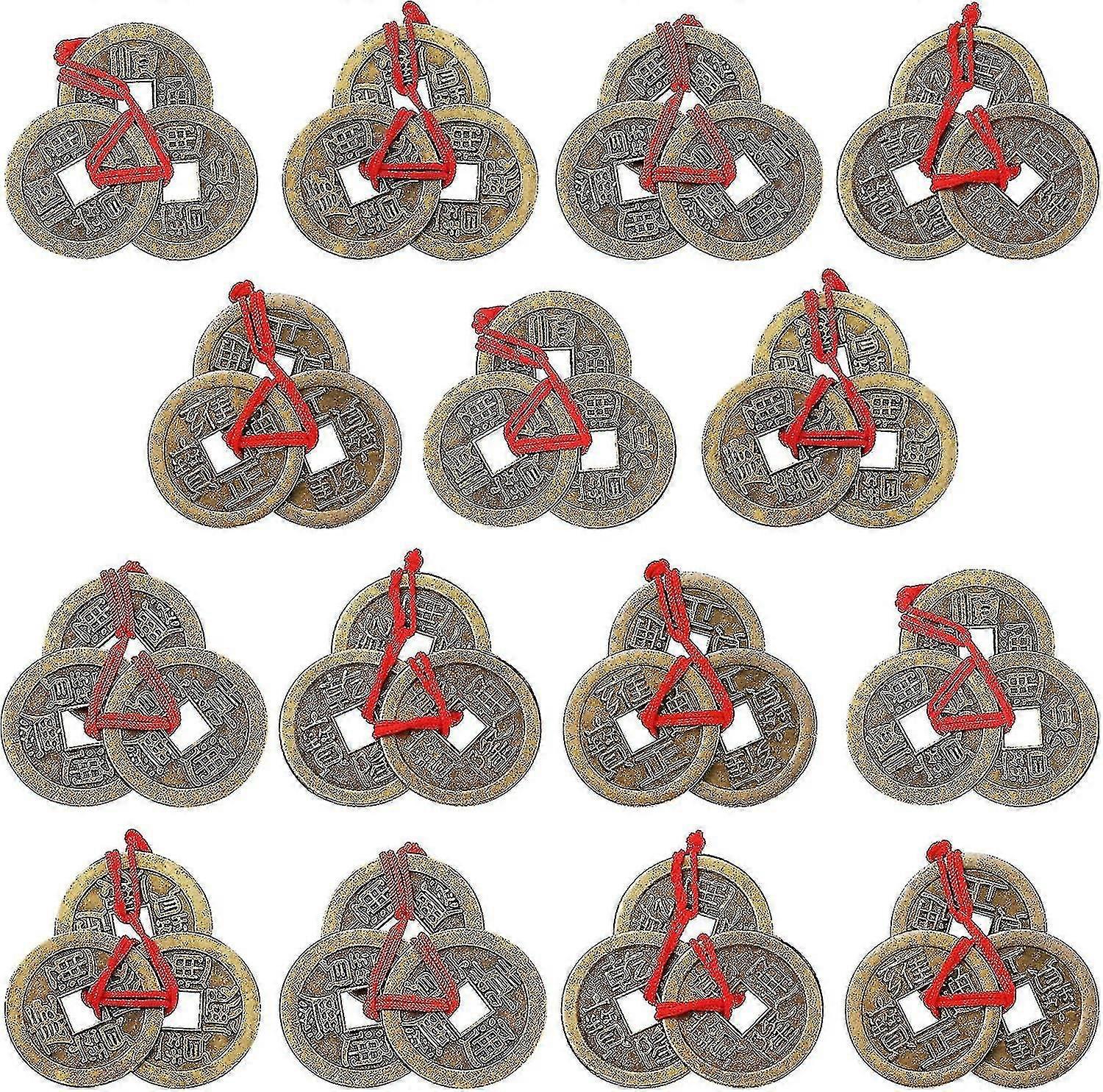 Chinese Fortune Coins Feng Shui Coins I-ching Coins Traditional Coins With Red String For Wealth And Success, 5 Styles (10)