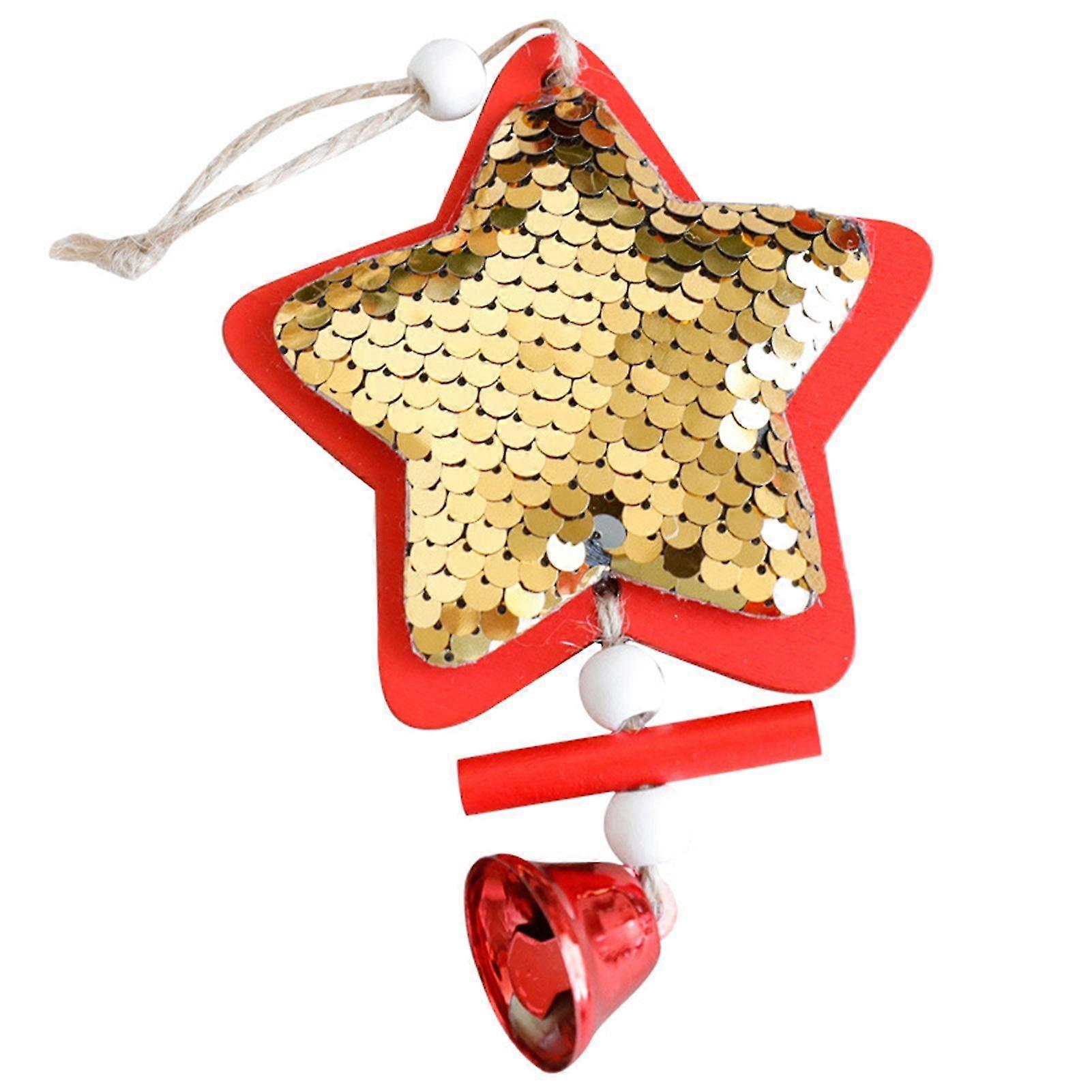 Solid Sequins With Bell Christmas Tree Pendant Adding Christmas Ambience Hangings For Holiday Party Decoration,F