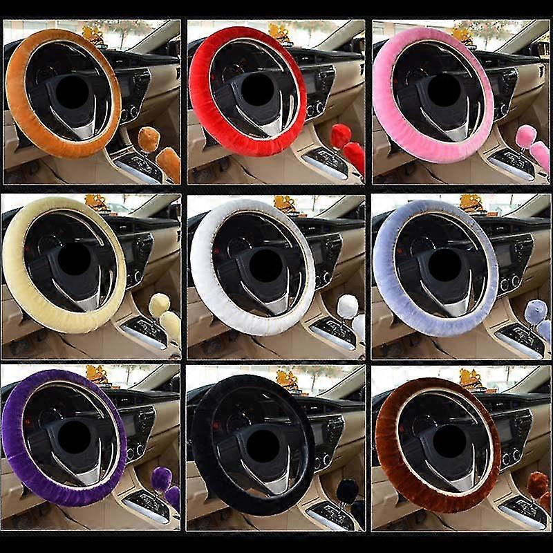 (a 3pcs) Auto Lenkradabdeckung P Handbremse Ar Posit Ar -Stück Pelzabdeckung Auto Interieur Zubehör