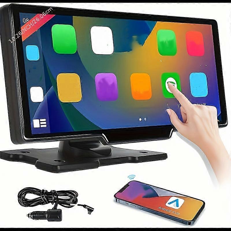 10.26" Touch Screen Portable Wireless Carplay Car Stereo, Portable Car Screen Compatible With/Siri Assistant/Voice Control, Suit For All Vehicles