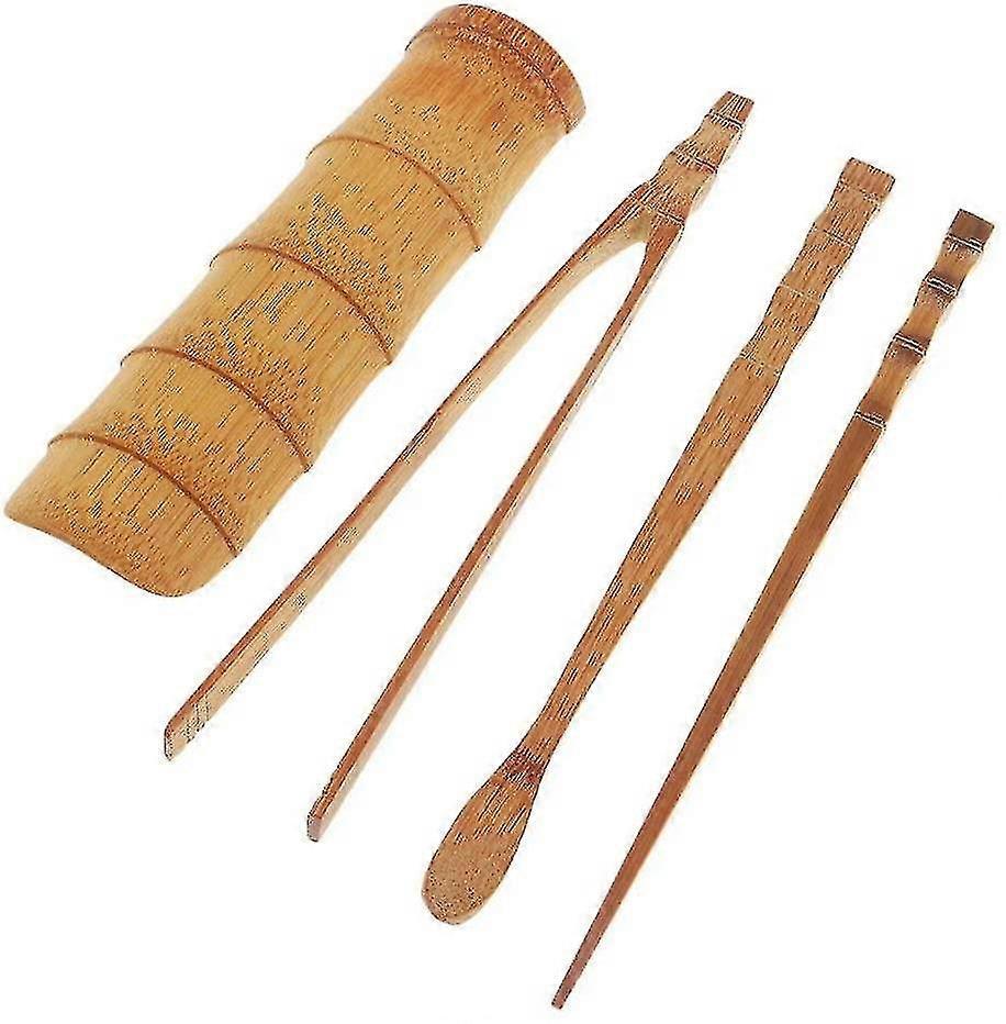 Set Of 4 Bamboo Tea Scoops