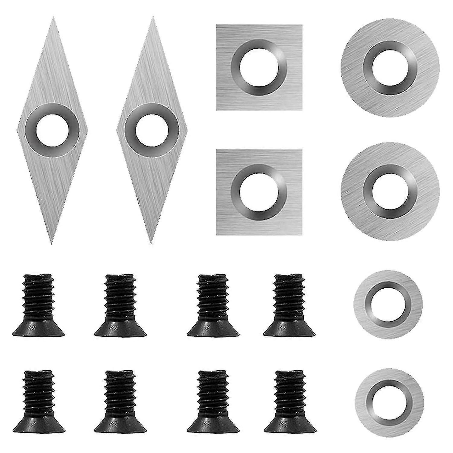 8pcs Carbide Turning Tools Replacement Cutter Sharp Durable Wood Lathe Tools Inserts Include With 8