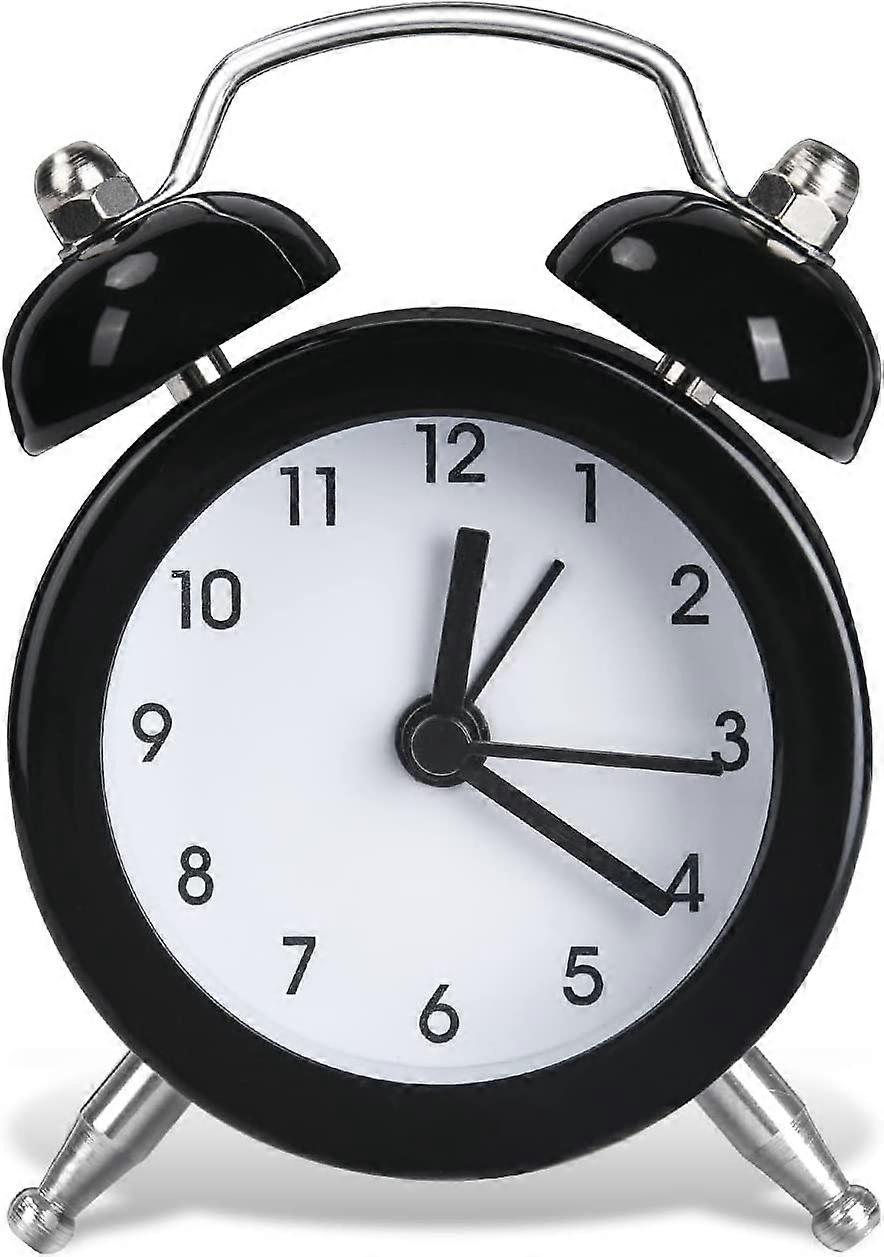 Mini Alarm Clock, Bedside Clock Battery Powered Non-Ticking Desk Clock
