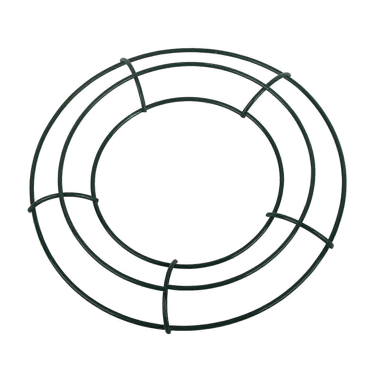 Green Metal Wire Wreath Frame for DIY Round Decorative Iron Wreath Ring