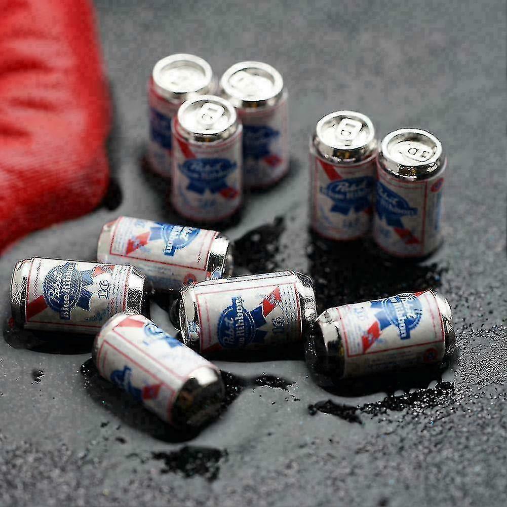 10pcsミニビール缶1/12ドールハウスミニチュアシーンK7y9モデルおもちゃ缶