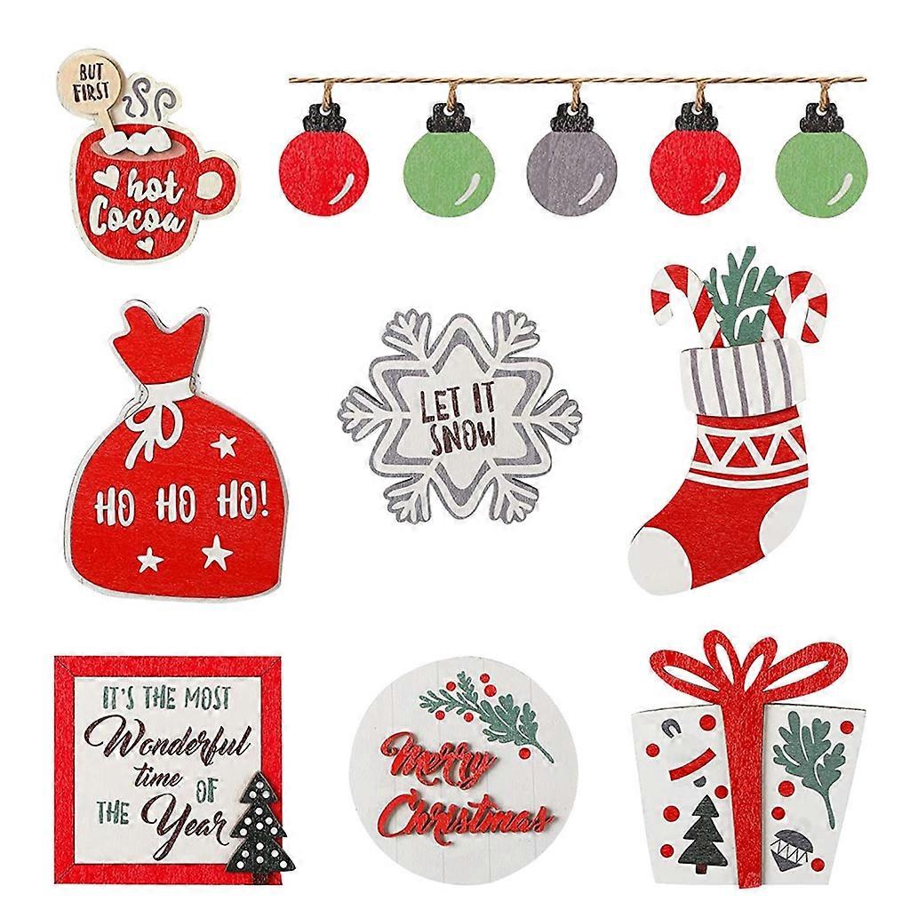 Christmas Element Layered Tray Ornaments Home Table Decorations Set Crafts