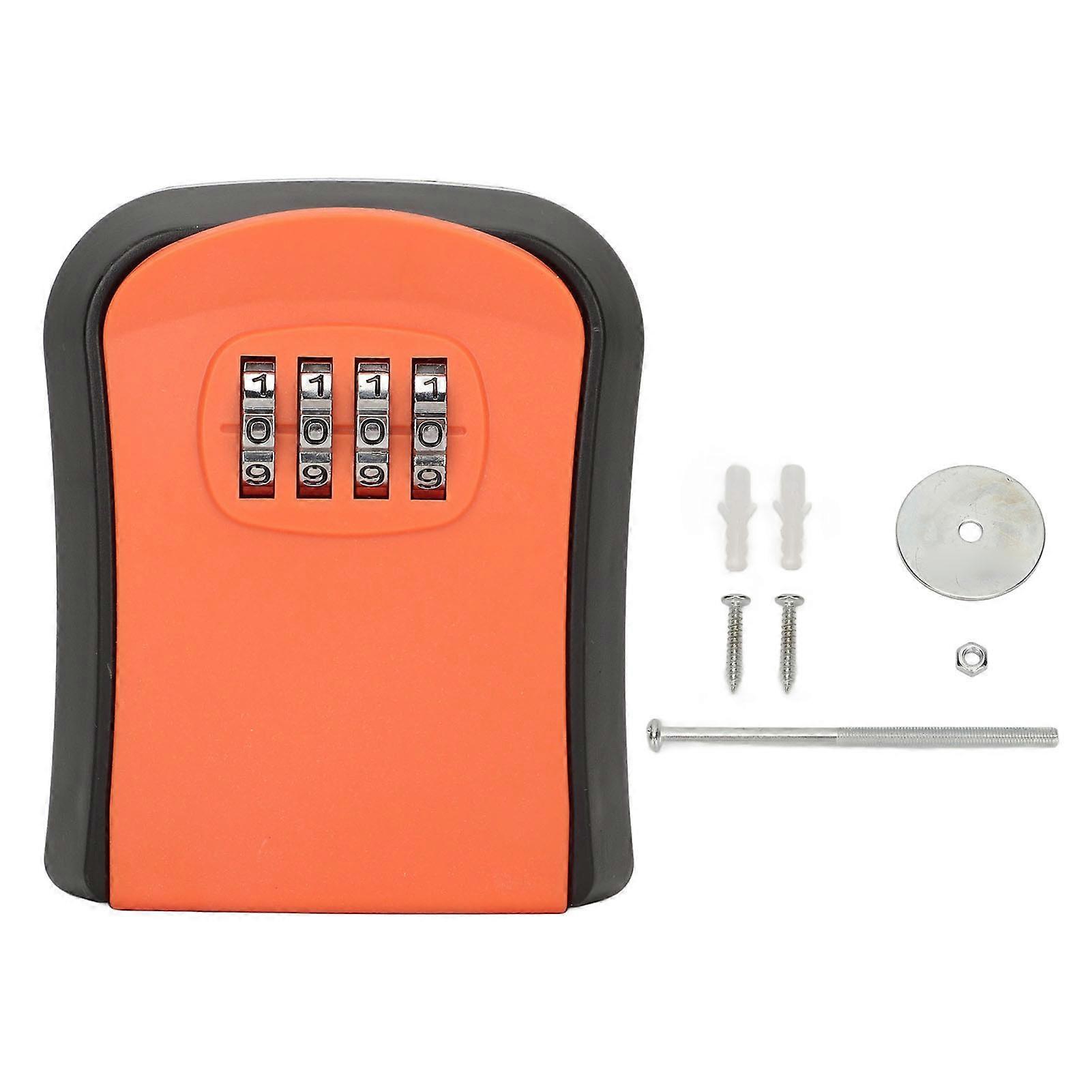 Combination Lock Box Wall Mounted ABS 4 Digit Waterproof Key Storage Lock Box with 5 Keys Capacity