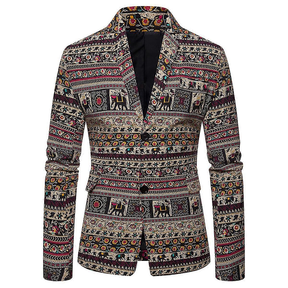 Mens Folk-Custom Cotton Blend Slim Fit Suit Jacket
