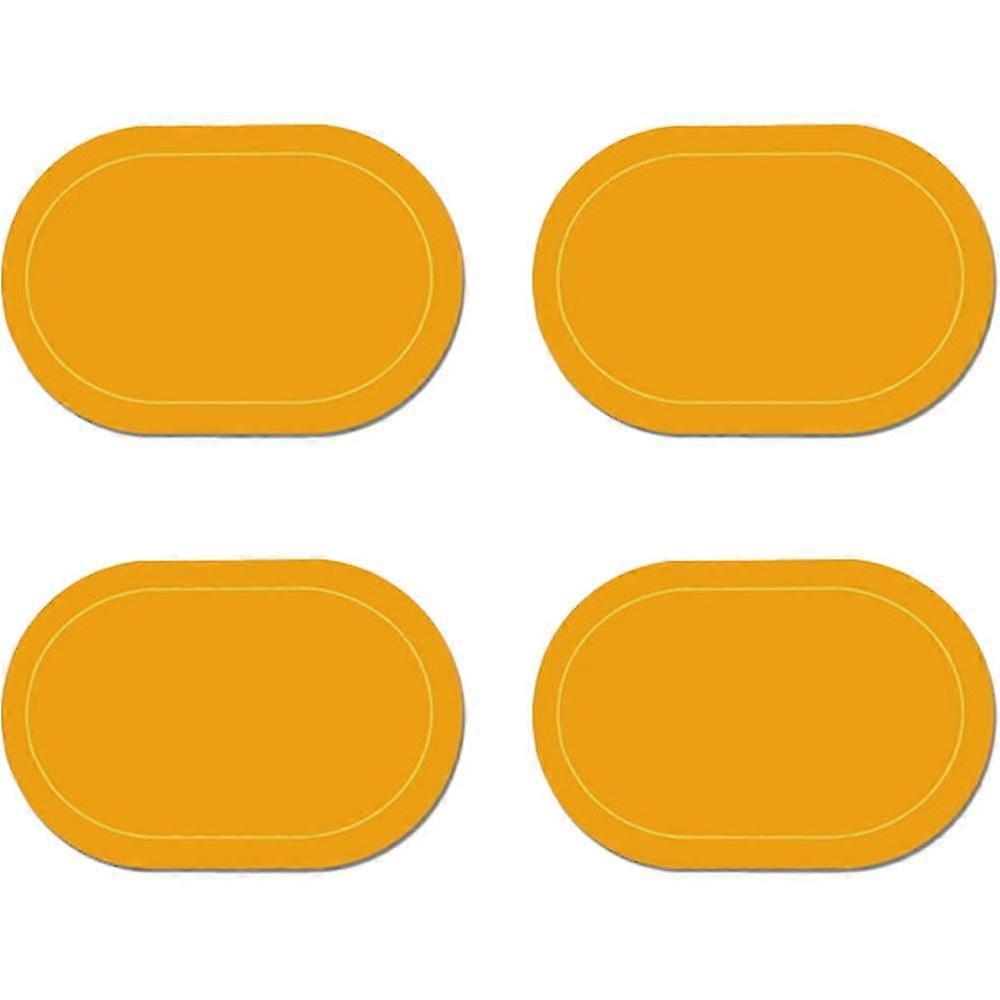 Bordstabletter i konstläder Set med 4 - Dubbelsidig färg oval design matbordsmattor Vattentät Värmebeständig heminredning