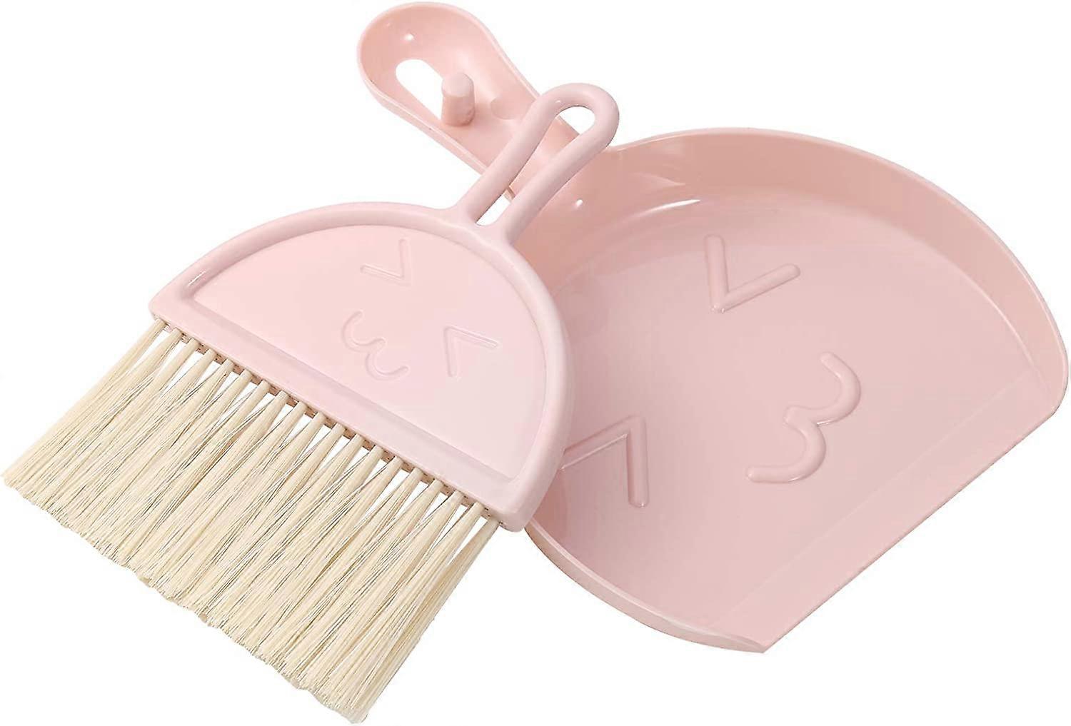 Mini Dustpan and Brush Set, Small Broom and Dustpan Cleaning Set for Office Home Table Car Cleaning (Blue)