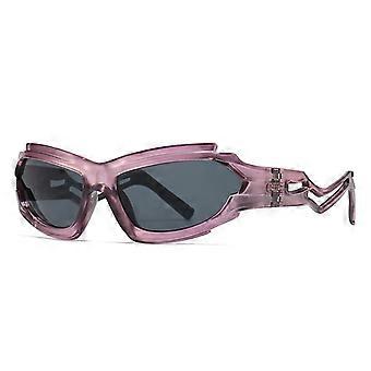 Geometric Frame Cyber Y2K Sunglasses Men Sporty Wrap Around