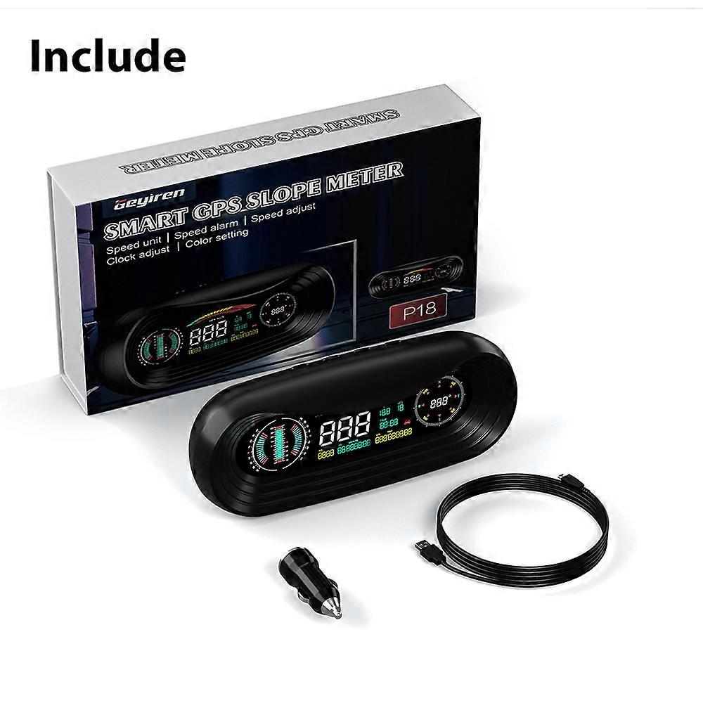 GEYIREN P18 Car Slope Meter 4x4 Inclinometer Speedometer Gradient Meter Auto Electronics Accessories Multifunction Gauge