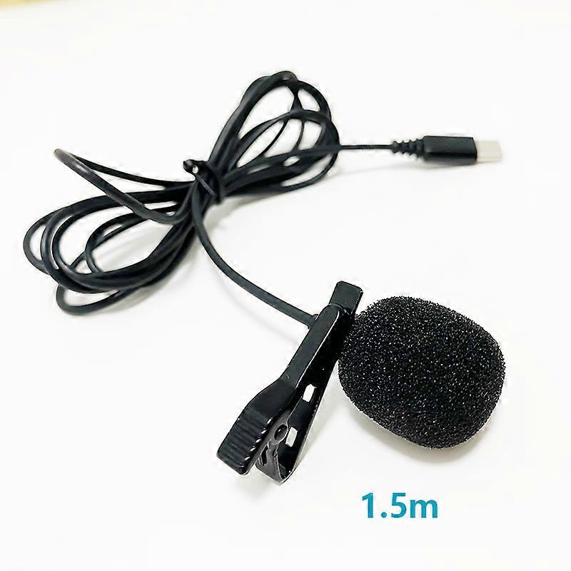 PUJIMAX 1.5m/3m Lavalier Microphone Condenser Clip-on Lapel Single Microfon Type C Interface for Phone YouTube Vlog Recording