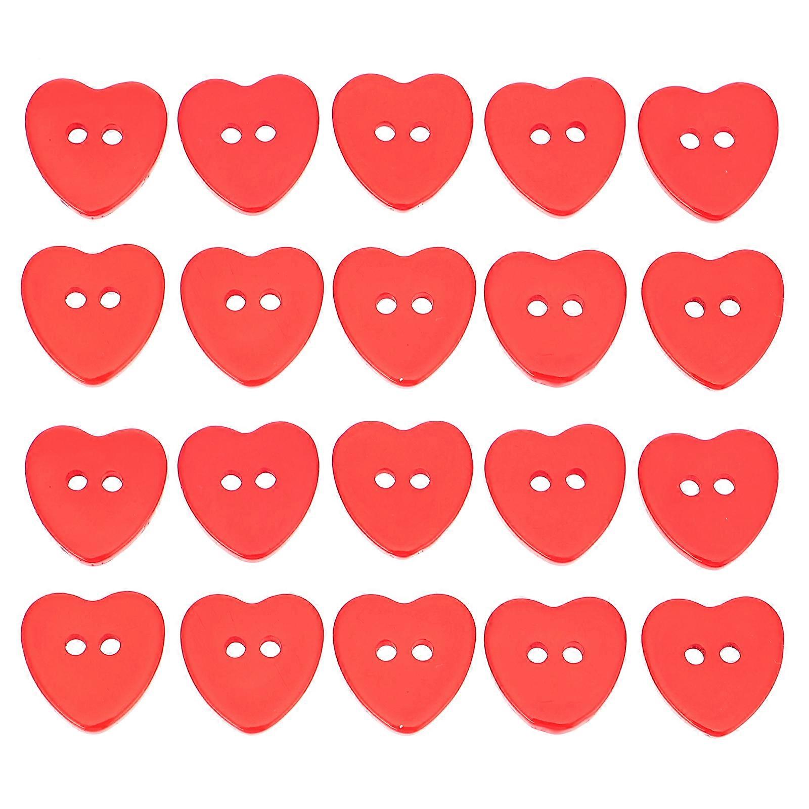 100 Pcs Clasps Clothing Heart Cutout Resin Colorful Button Resin Button Ornament Heart Craft Buttons