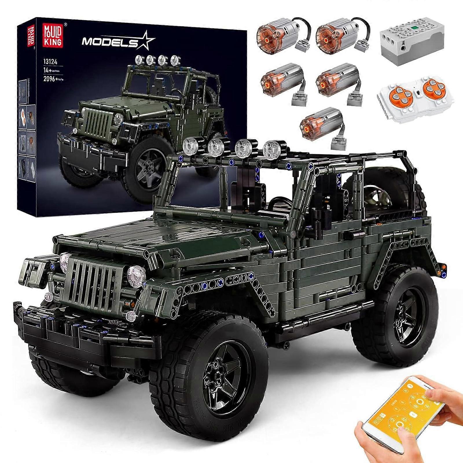 Mould King Off-Road Pickup Wrange, 1:8 MOC Technic Building Set, Technic Truck Engineering Model Car Toys for Adults (2,096 Pieces)-Dynamic Version