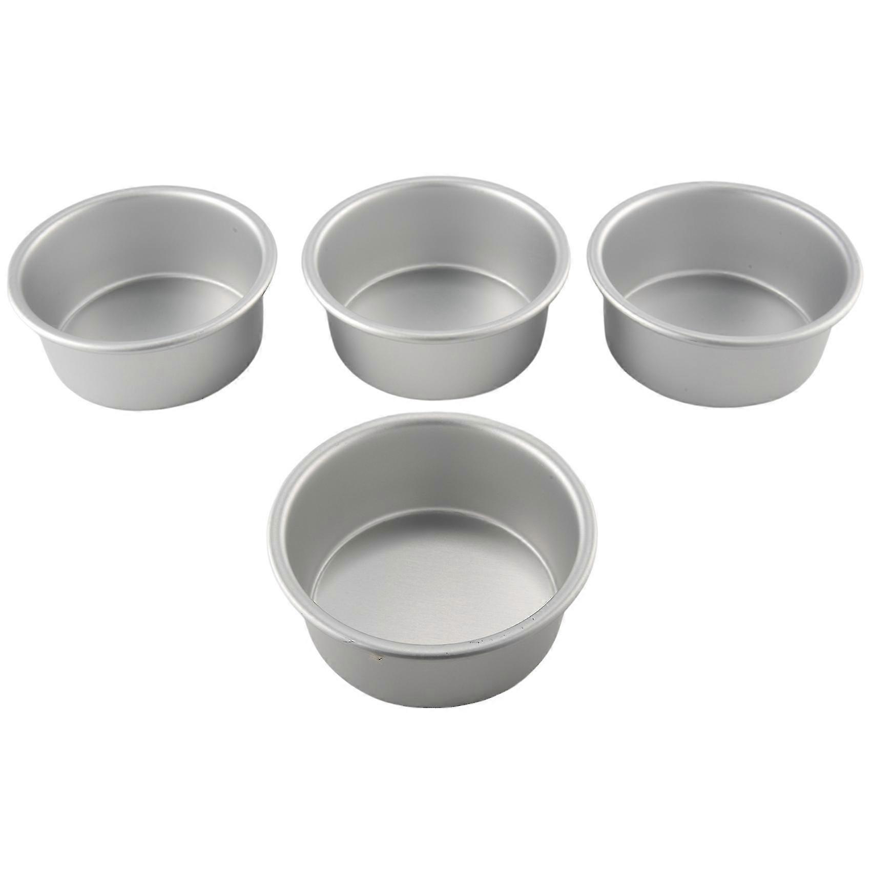 4 Inch Small Cake Set Of 4, Baking Round Cake Pans Tins Bakeware For Mini Cake Pizza, Quiche, Hea
