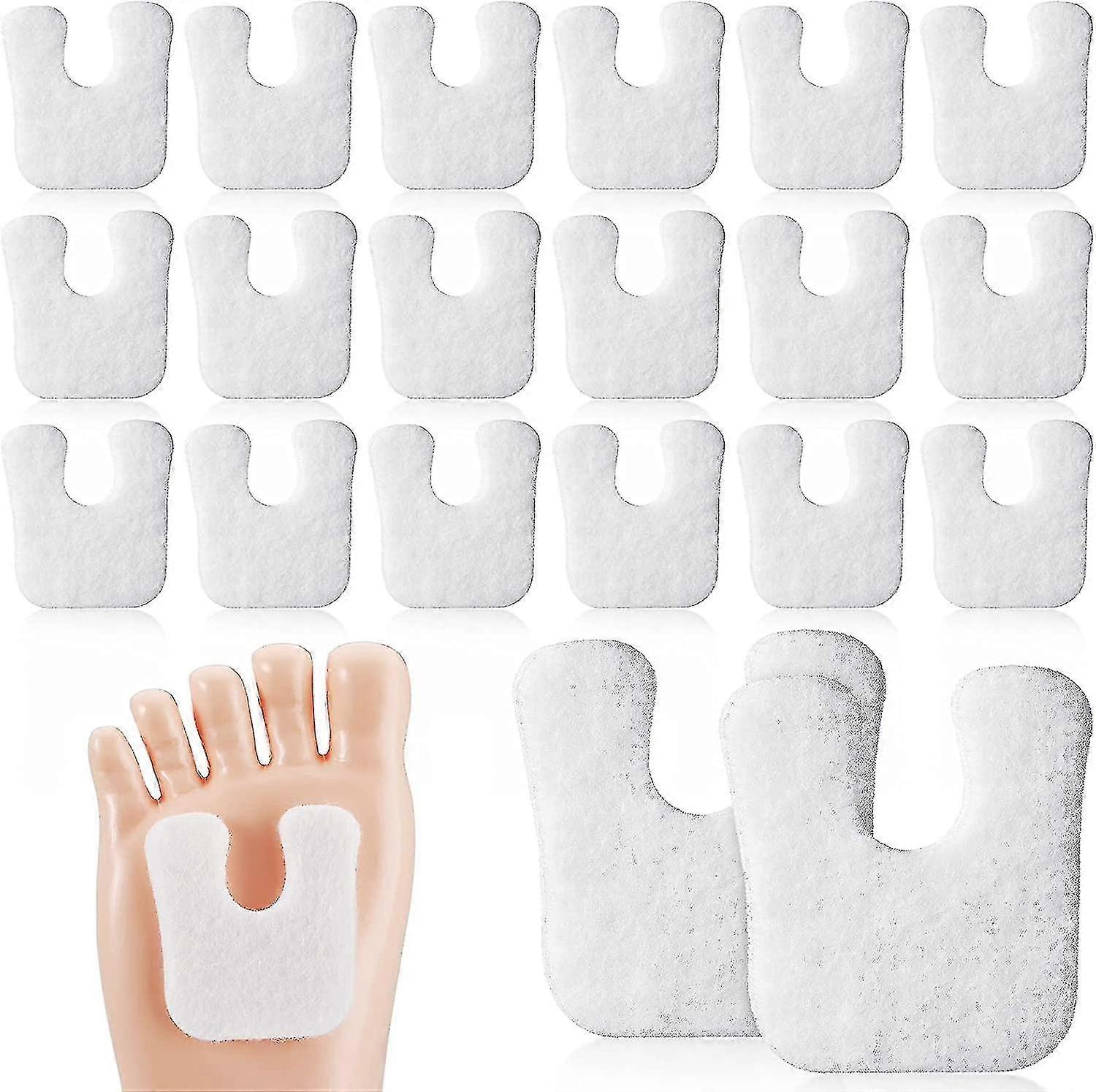 20 Pcs U Shaped Felt Callus Pads Soft Forefoot Cushion,metatarsal Pads Self-adhesive Callous Pads For Relieve Pain