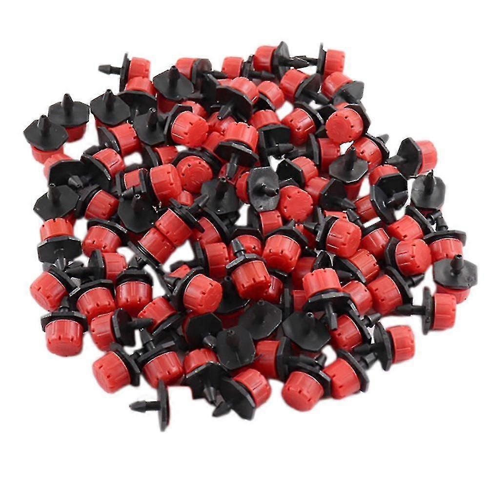 100 Pcs Adjustable Irrigation Drippers Compatible With Watering Systems - Red