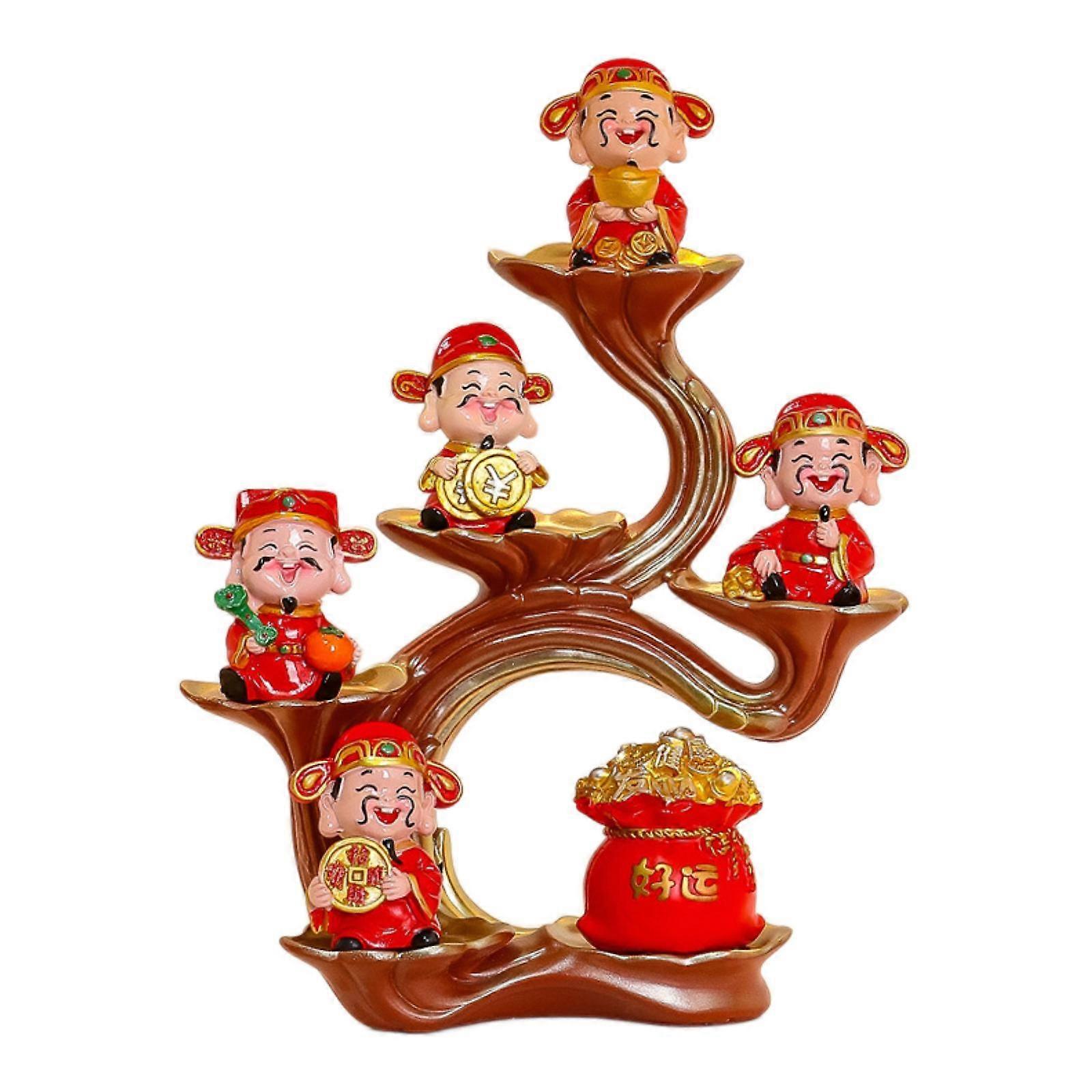 God of Fortune Statue Gifts Collectible Chinese Cai Shen Sculpture Style A