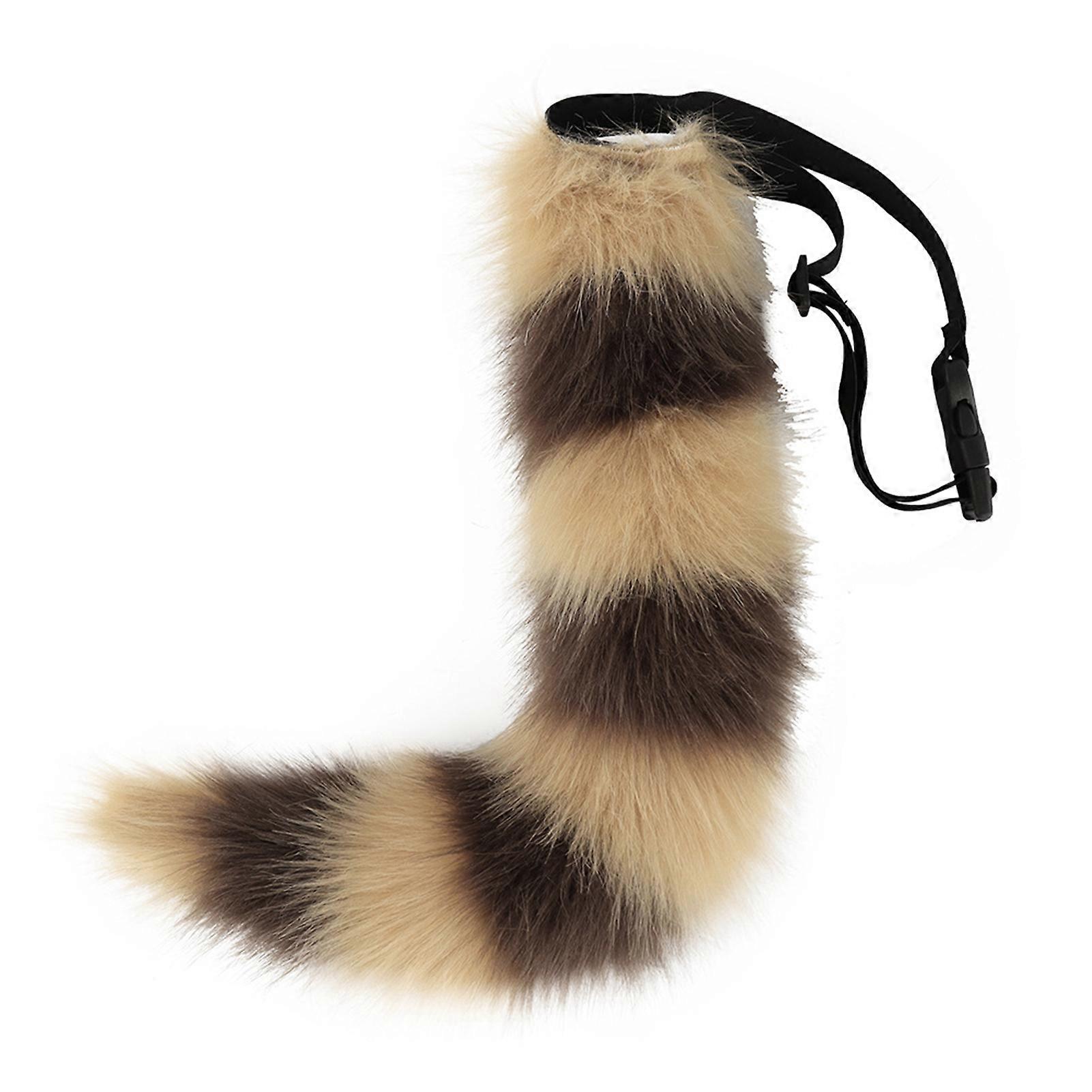 Cosplay Fake Fox Tail Soft Fuzzy Plush Banded Contrast Color Adjustable Waist Circumference Elastic Band Performance Club Dance Paty Costumes Prop Art