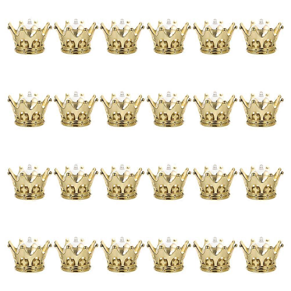 24pcs Delicate Crown Shaped Wedding Candy Boxes Candy Packaging Cases (Golden)