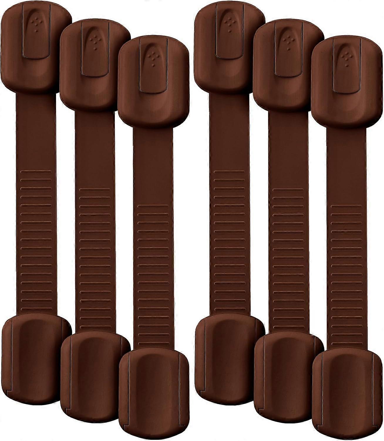 6 Pack, Brown Baby Cabinet Locks, Toilet Locks Baby Proof, Child Proof Drawer Locks, Cabinet Baby Locks for Cabinets, Child Proof Cabinet Locks, Drawe