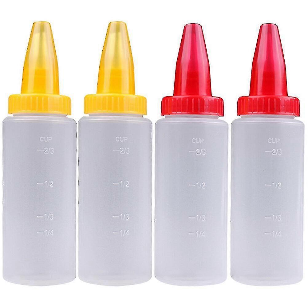 4pcs Household Squeeze Bottles Multi-function Icing Bottles Transparent Dispensing Bottles