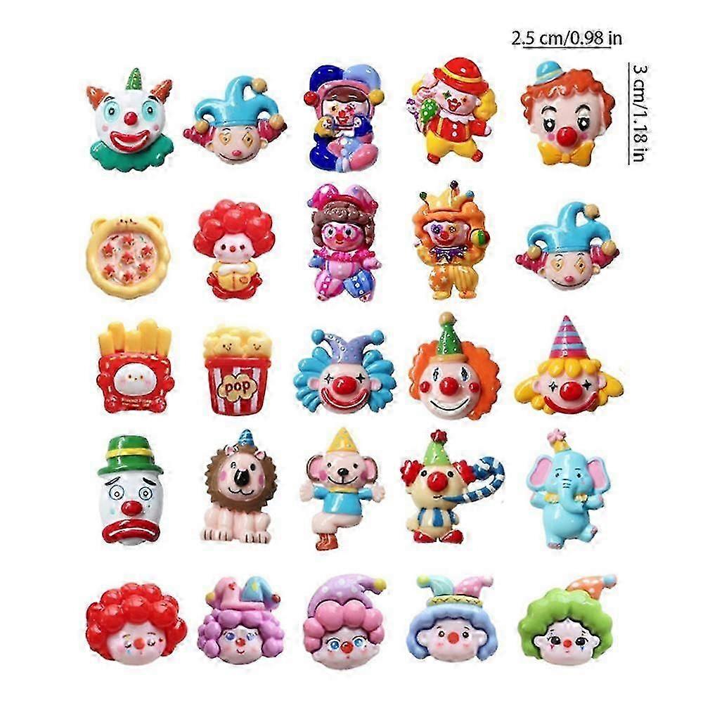 Christmas Advent Calendar 24 Days Countdown Calendars Cartoon Circus Series Resin Figurines for Kids and Adults Funny Clown