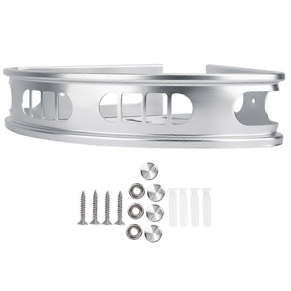Wall Mounted Sliver Aluminum Single Layer Bathroom Corner Storage Rack Shelf Organizer
