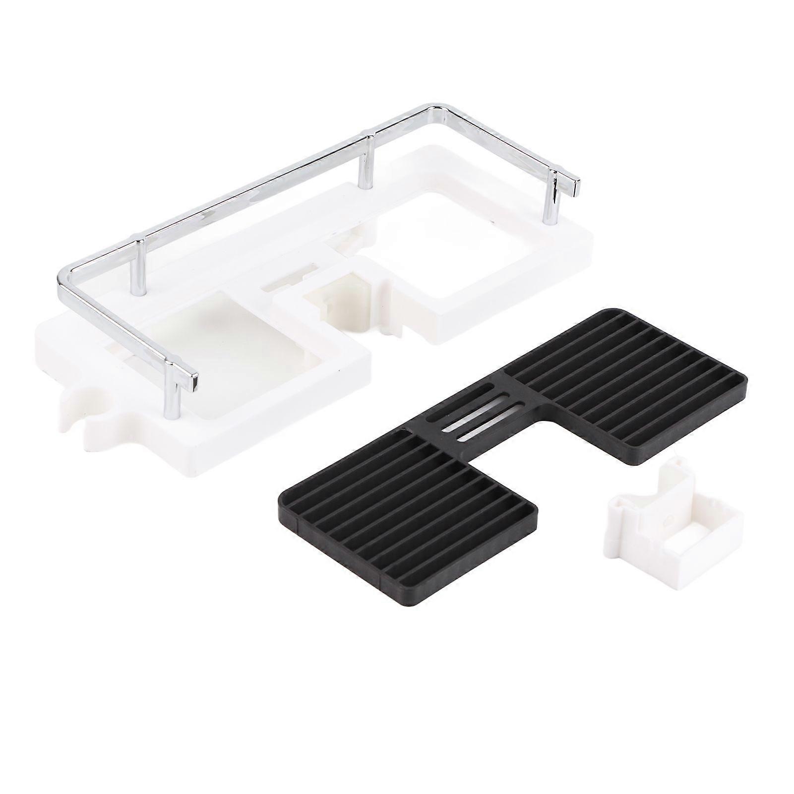 ABS Shower Rod Storage Shelf Organizer Tray Holder Practical Bathroom Accessory
