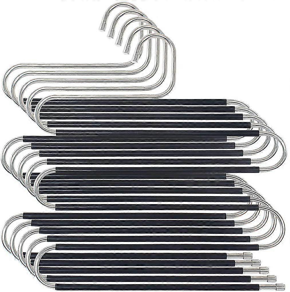 Stainless Steel Space-saving Clothes Hangers 5 Trouser Hangers, Multiple Space-saving Trouser Hangers, Non-slip Metal Trouser Rack, Closet Organizer