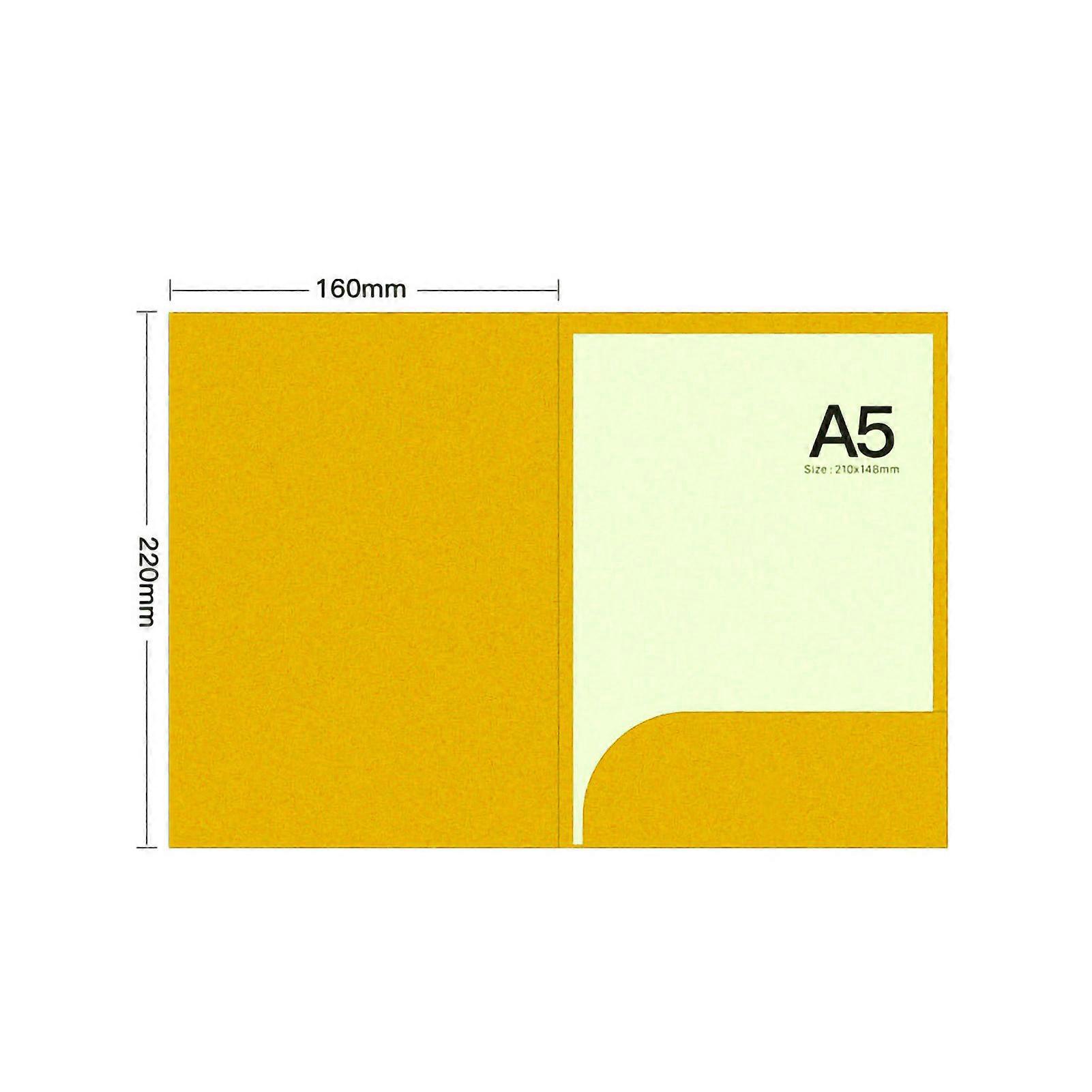 Pocket Folder L Shaped Folder Bevel Design Built in Pocket Convenient Put Paper FolderSingle Plug Yellow