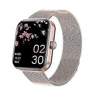 Monitor de Temperatura de Relógio de Glicose Ecg+ppg Hrv à Prova d'Água Milan Rose Steel