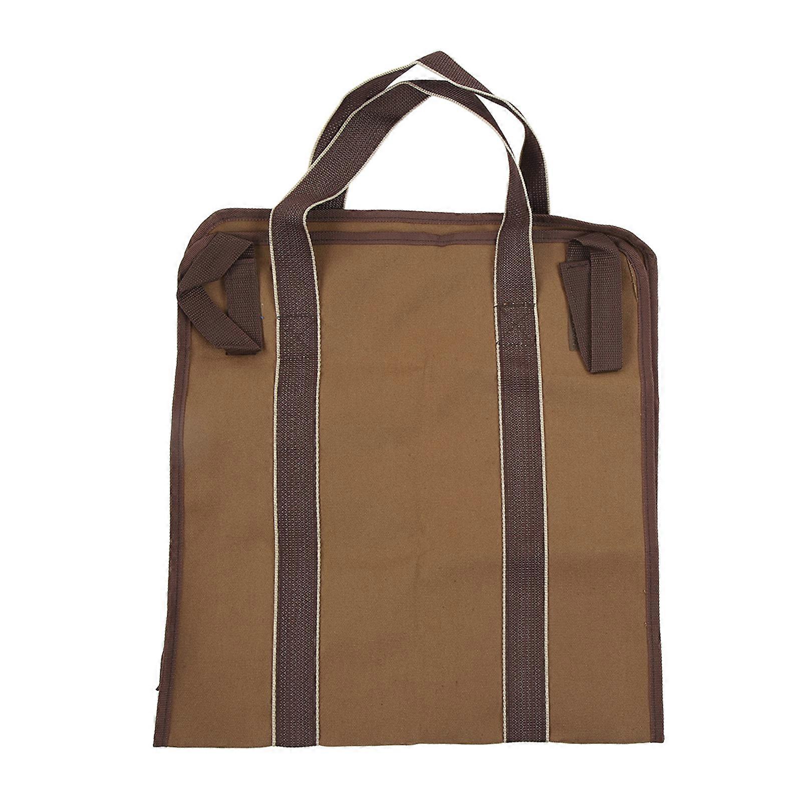Log Handling Storage Bag Tear Resistant Portable Firewood Carrier Pouch for Camping Khaki
