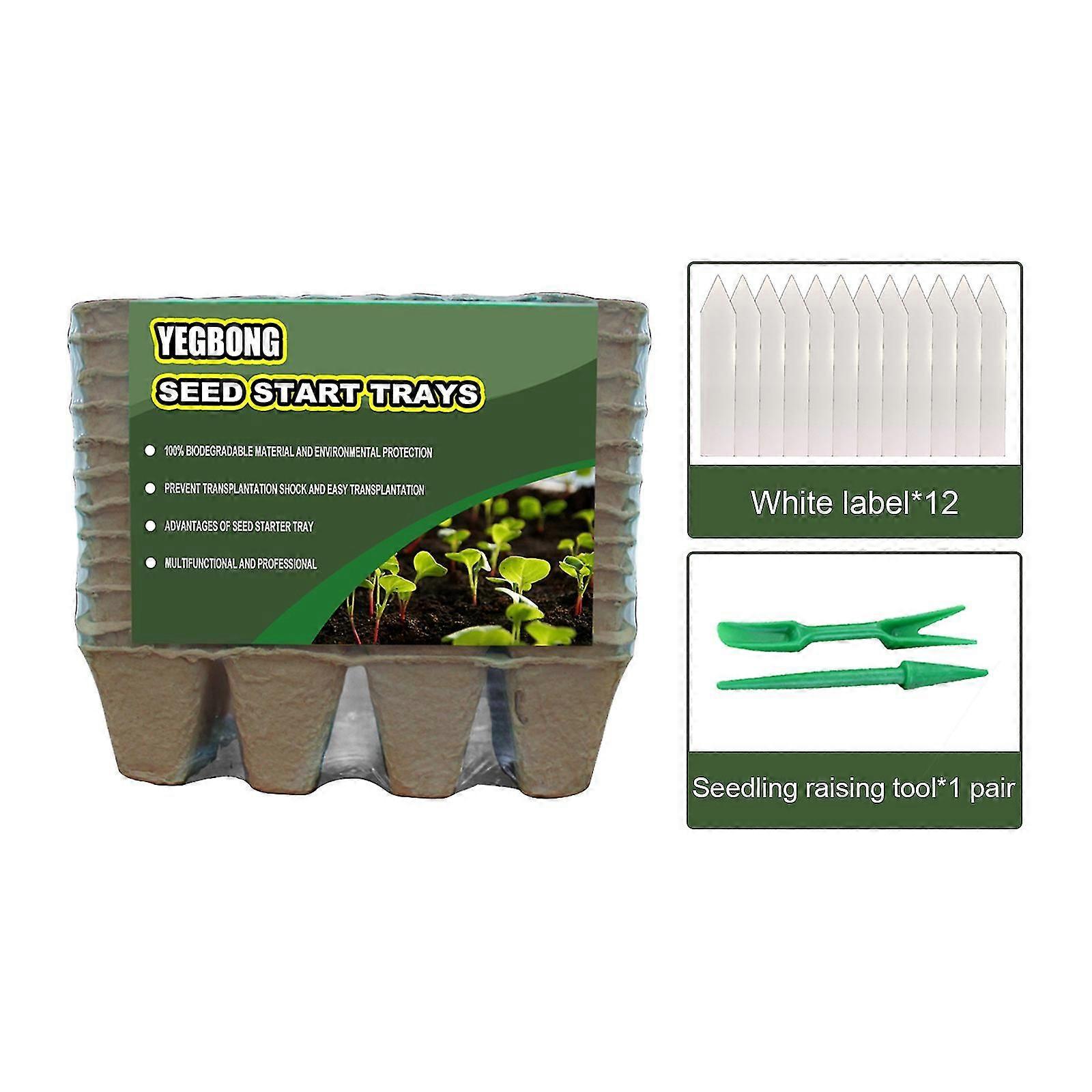 12グリッドパルプ苗ポット-分解性園芸苗床セット、工場から直接