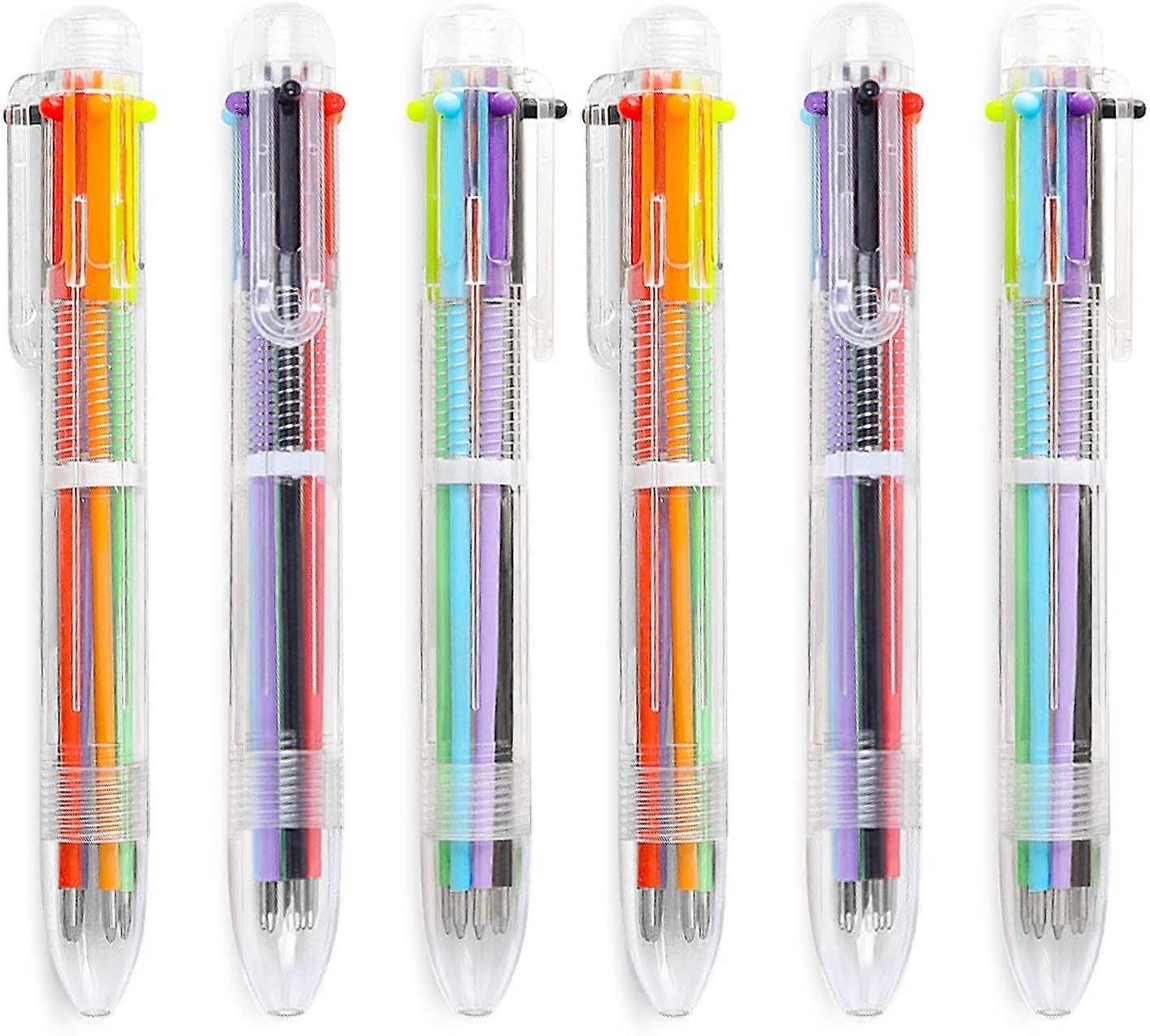 6-pack 6-in-1 multi-color retractable ballpoint pens