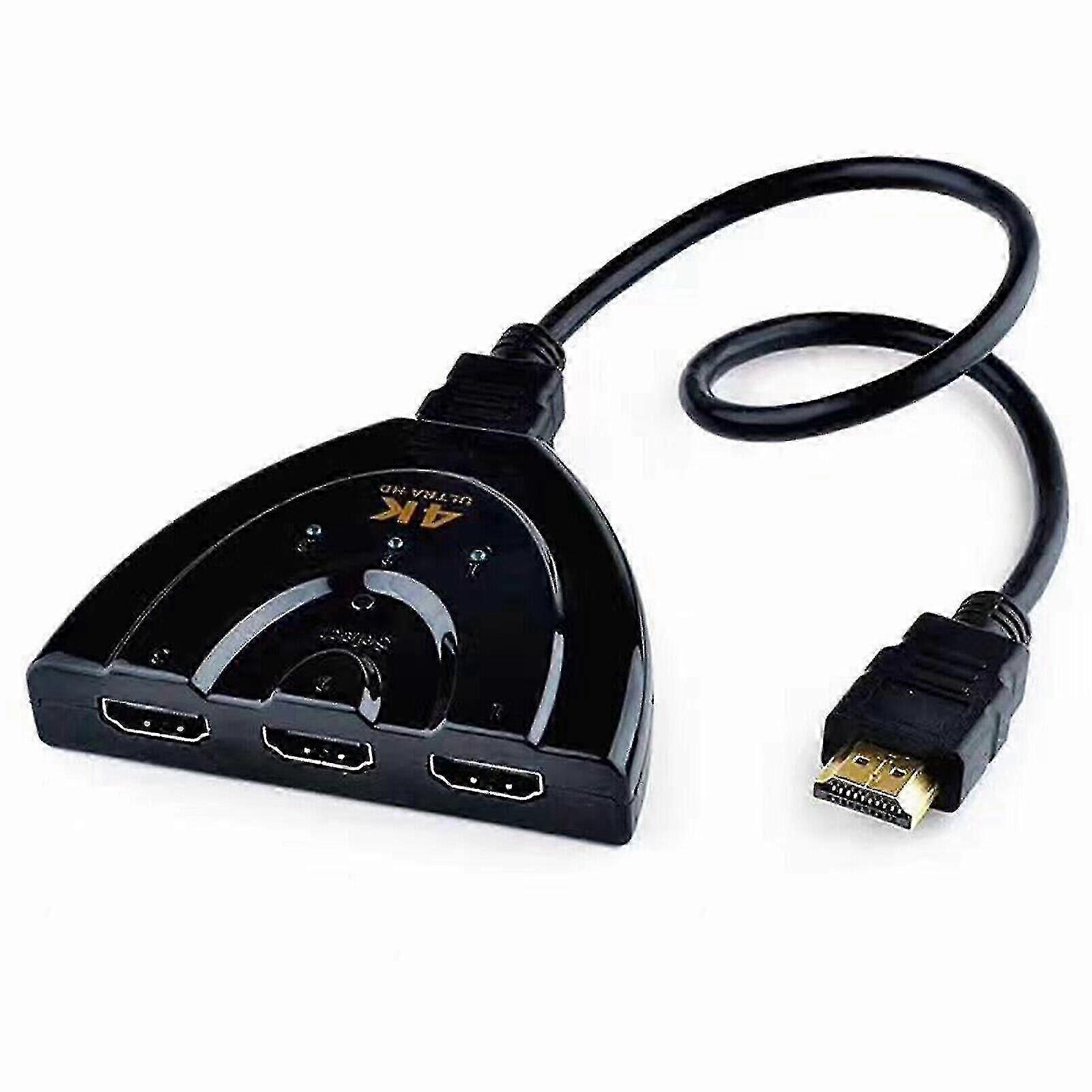 4k 3 Port Switch Switcher Splitter Selector Hub Box Cable Hdtv 1080p Auto Zekai