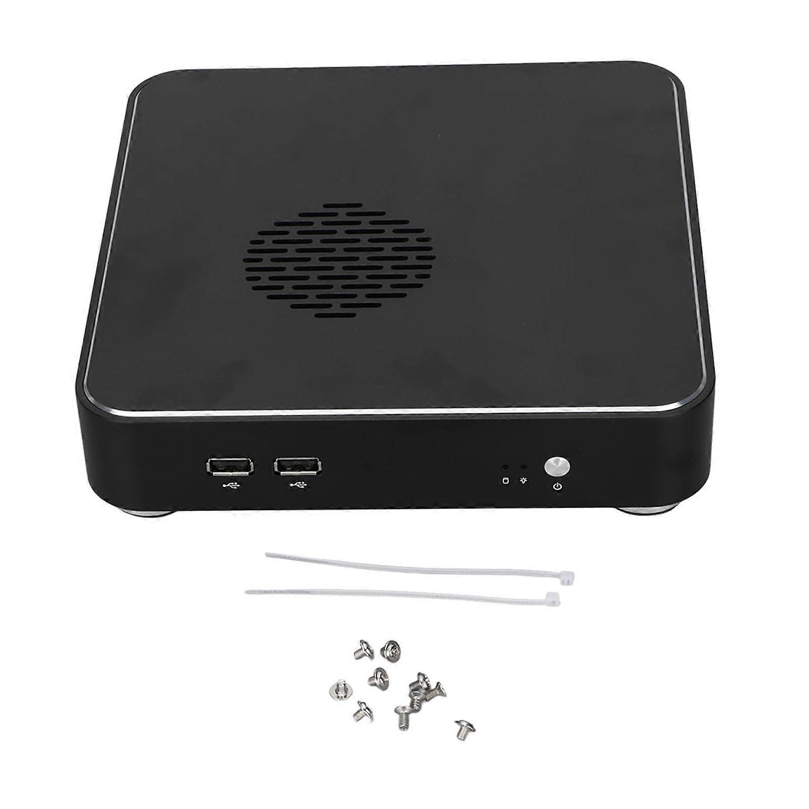 Desktop Computer Case Good Heat Dissipation Exquisite Compact Black Mini HTPC Case for Home Video Computer