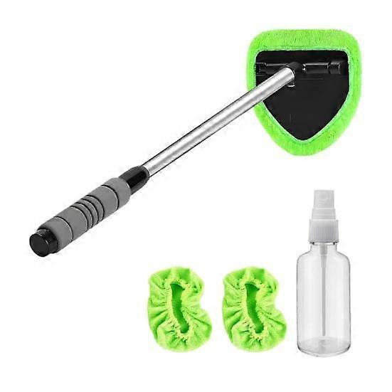 Car Glass Cleaning Brush Windshield Cleaner with 180-Degree Swivel Head Long Handle RV Car Window Cleaning Scrubber